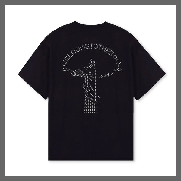 Black big crystal Tee
