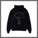Black big crystal hoody