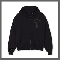 Black crystal zip-up