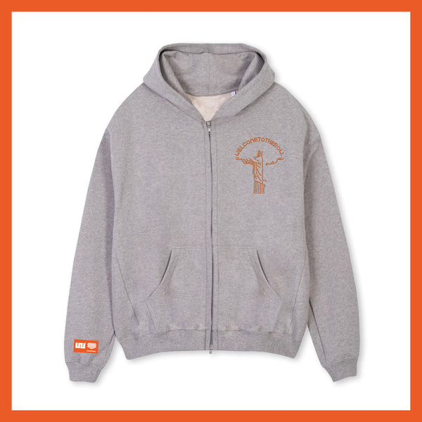 Grey favela zip-up